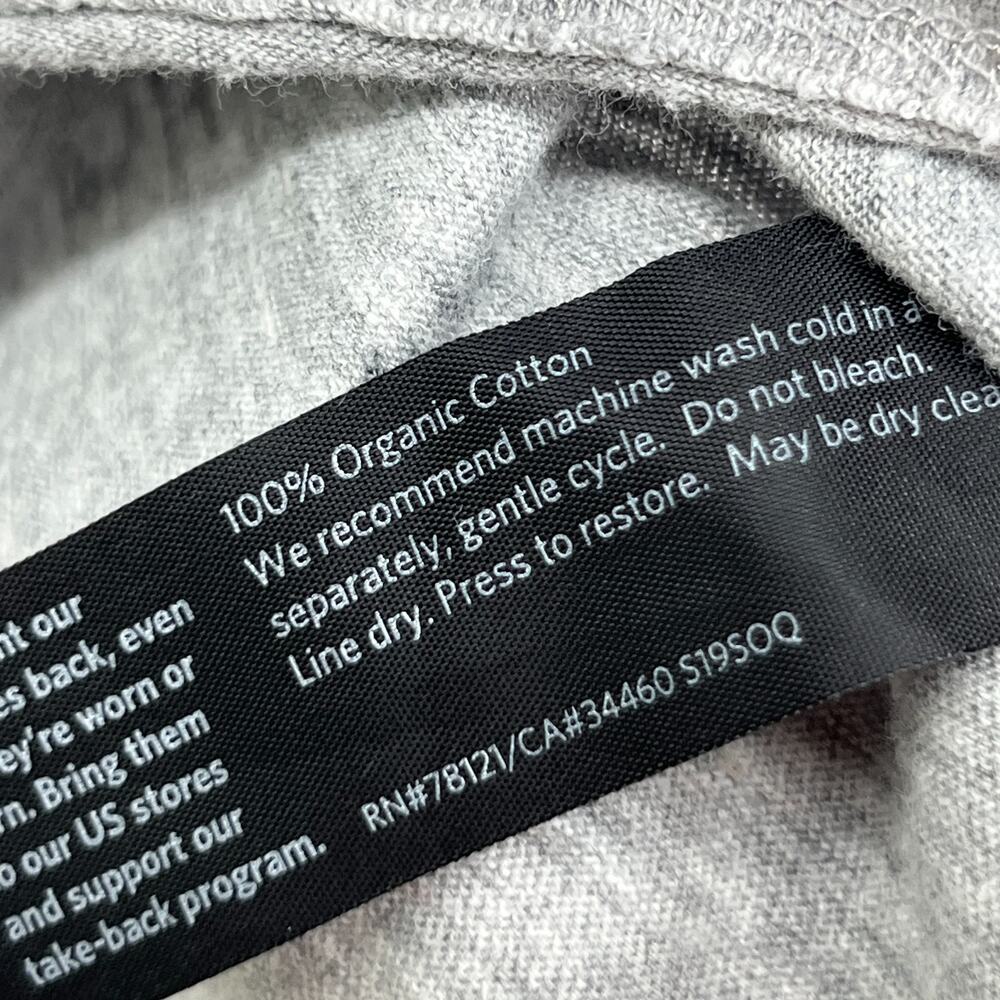 EILEEN FISHER Top S Slub Organic Cotton Jersey Crewneck Short Sleeve Gray - Picture 6 of 9